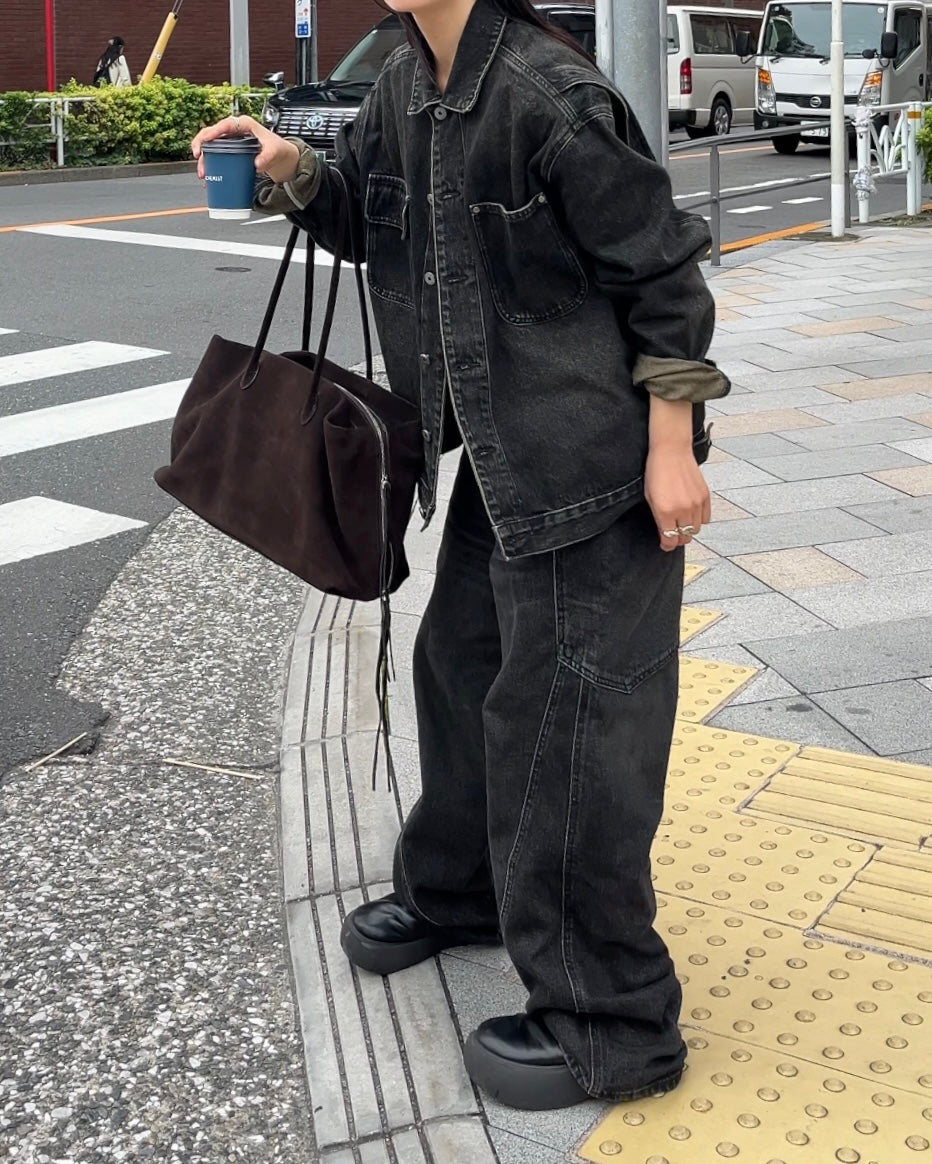 [10/30 new]Washed Denim set  black 11月下旬〜12月上旬入荷分