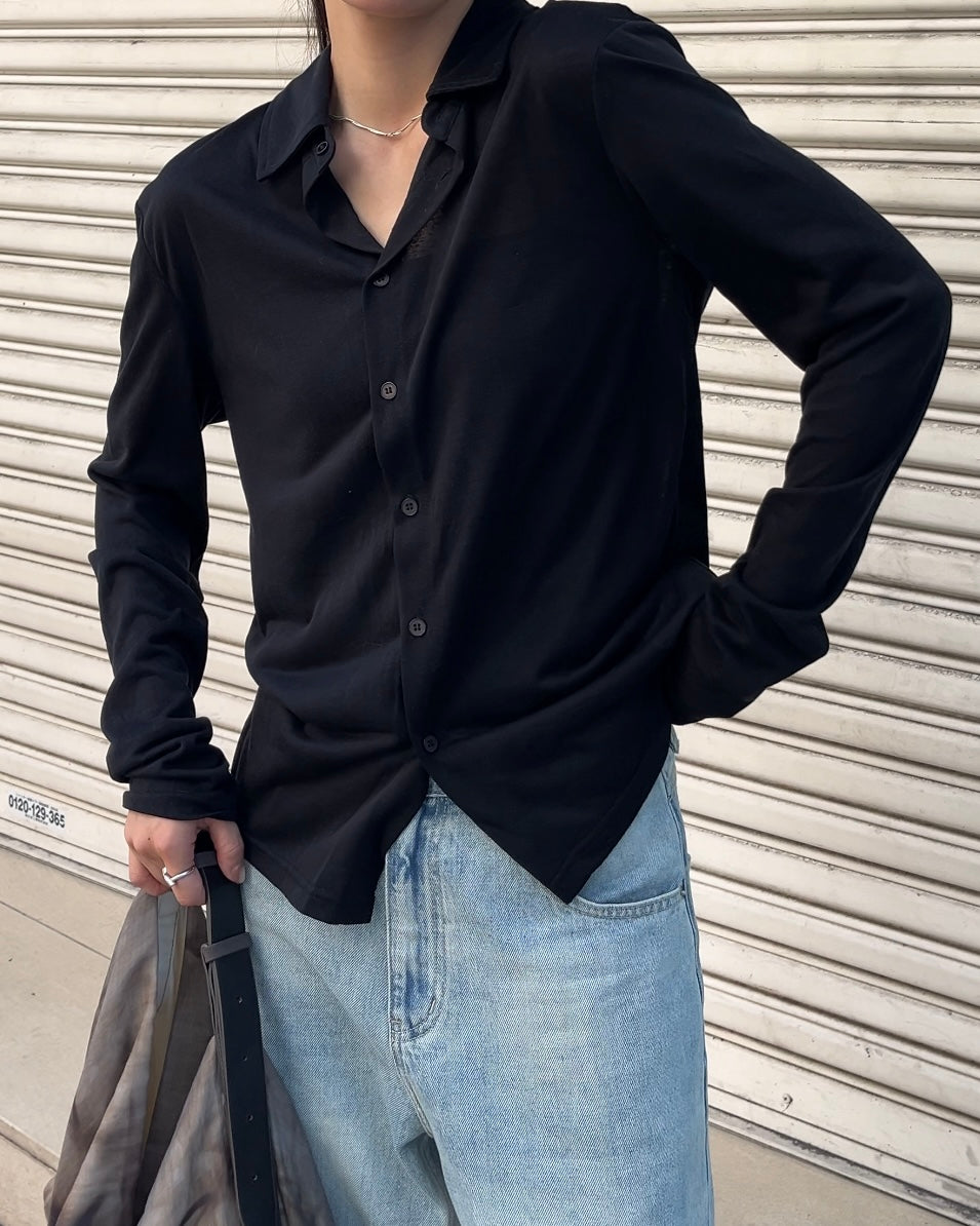 [9/4new]Airy Light Shirt black