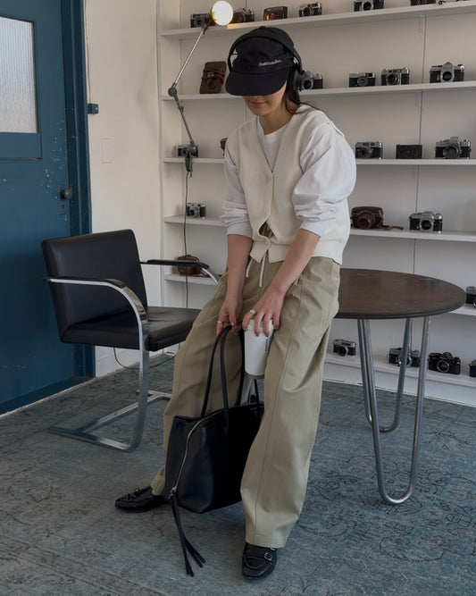 ［3/19new］Cotton Easy Layer Vest white