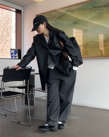 [2/12new]Soft Leather Mary Jane Shoes