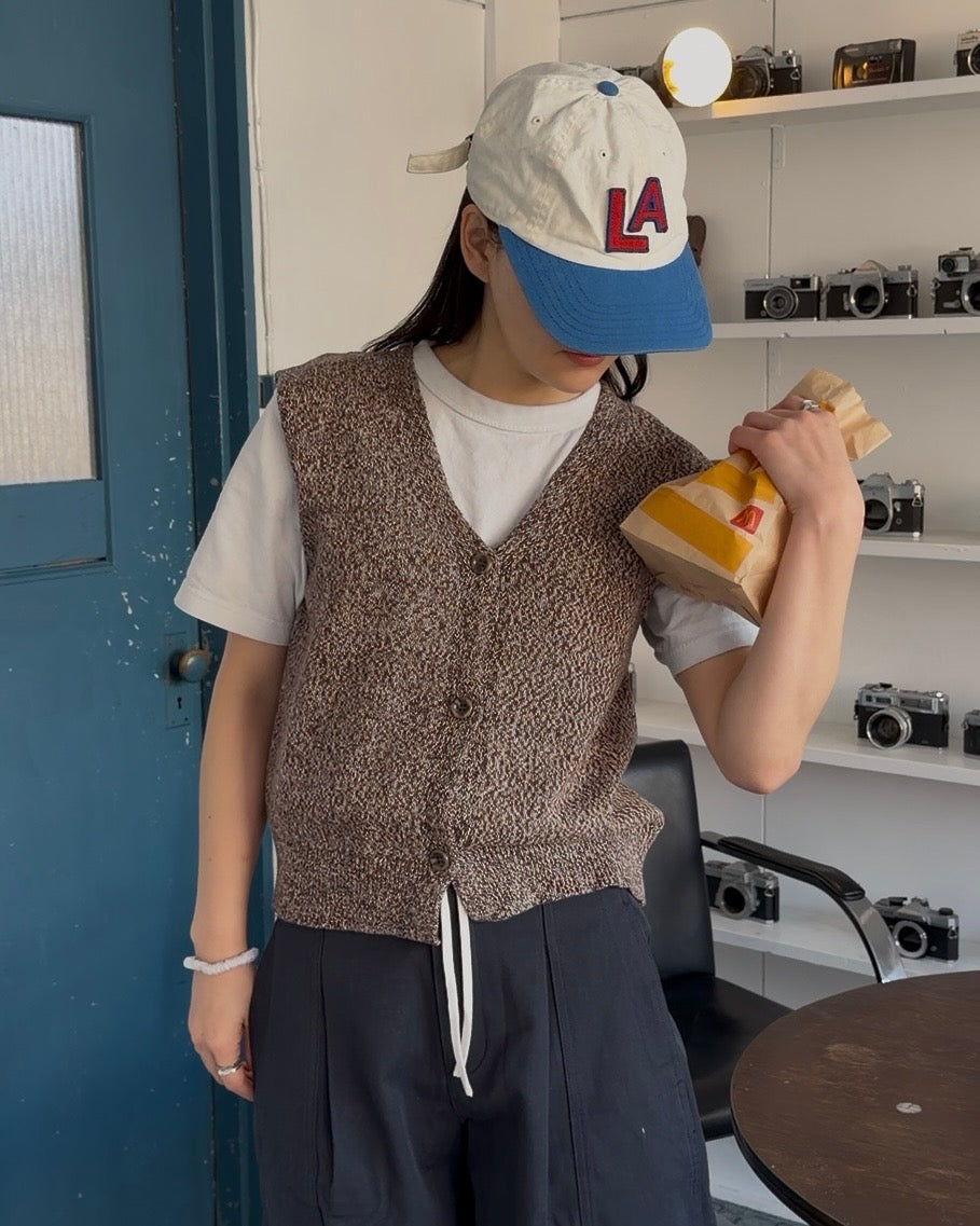 ［3/19new］Cotton Easy Layer Vest brown