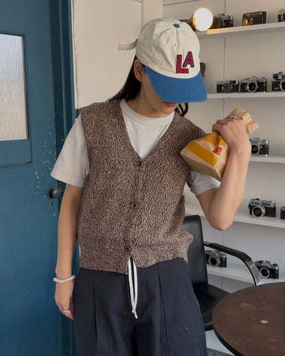 ［3/19new］Cotton Easy Layer Vest brown