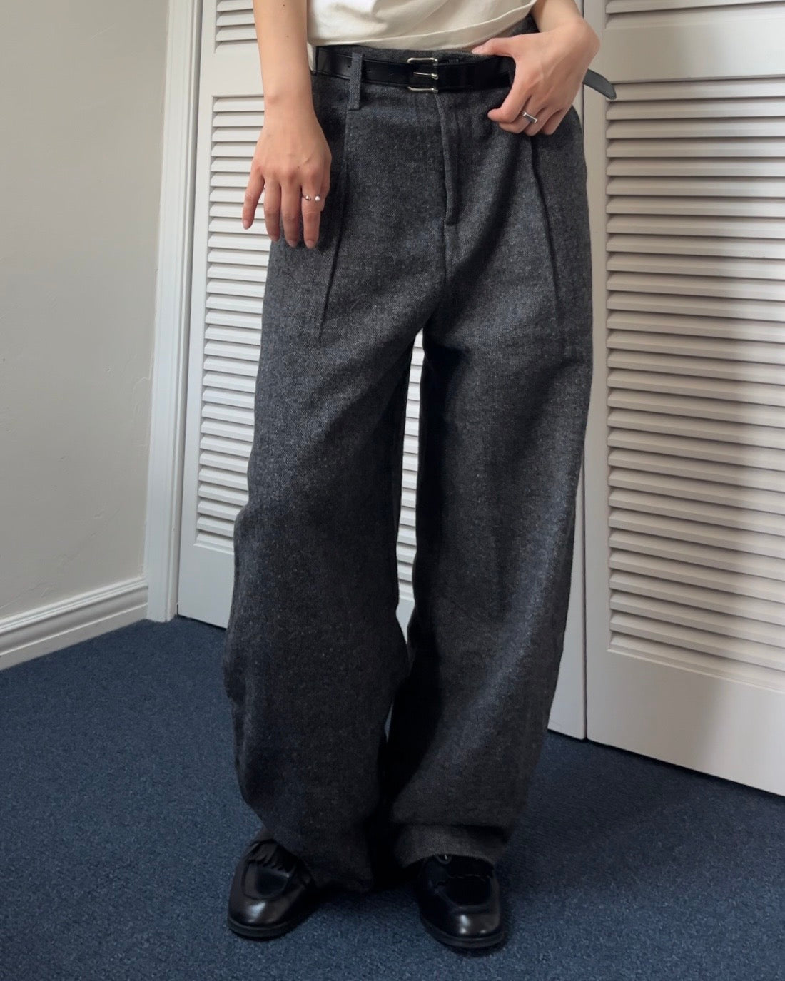 Half-Wool tweed Pants