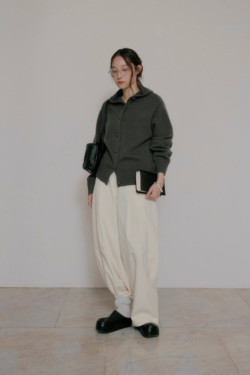 [10/8new]volume neck knit cardigan BR 11月上旬～中旬入荷分