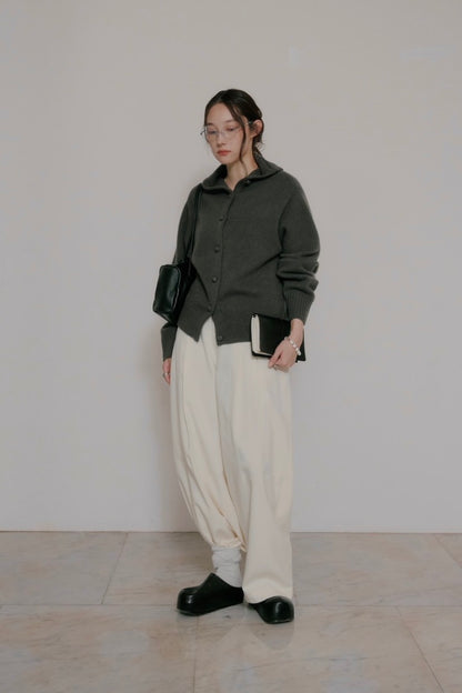 [10/8new]volume neck knit cardigan BR 11月上旬～中旬入荷分
