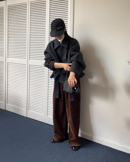 [11/27new] Drape Wool P-Coat gray 12月下旬～1月初旬入荷