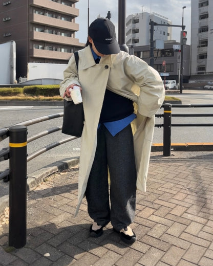 [12/4new]Cotton Canvas Coat ivory