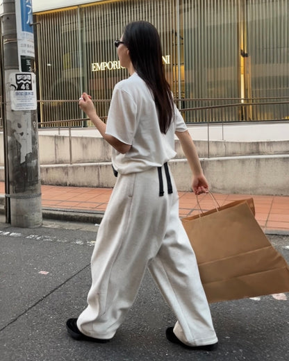 [5/21new]Curved Wide Sweat Pants oatmeal 6月上旬〜下旬入荷