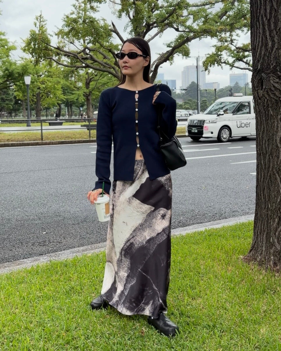 [9/24new] ink wash skirt BK 10月初旬〜中旬入荷