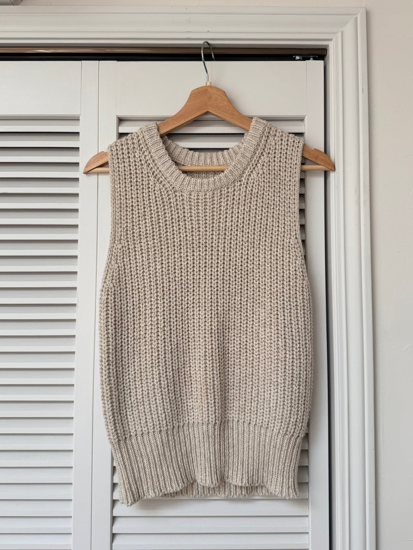 [5/7new]Raw Linen Knit Top Tank greige 5月下旬入荷分