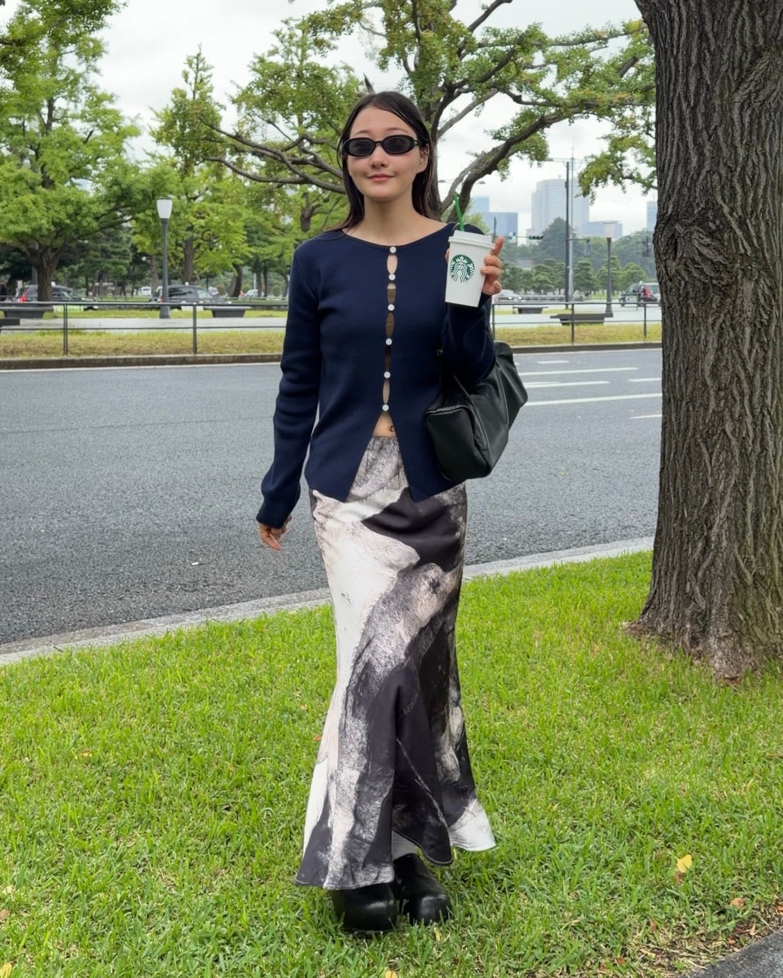 [9/24new] ink wash skirt BK 10月初旬〜中旬入荷