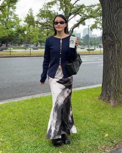 [9/24new] ink wash skirt BK 10月初旬〜中旬入荷