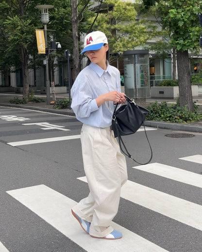 Curve Leather 2way handle bag