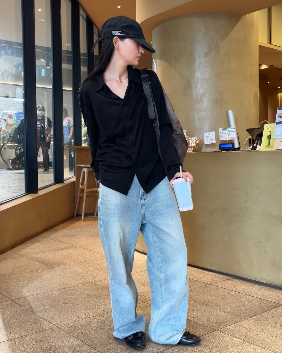[9/4new]Airy Light Shirt black