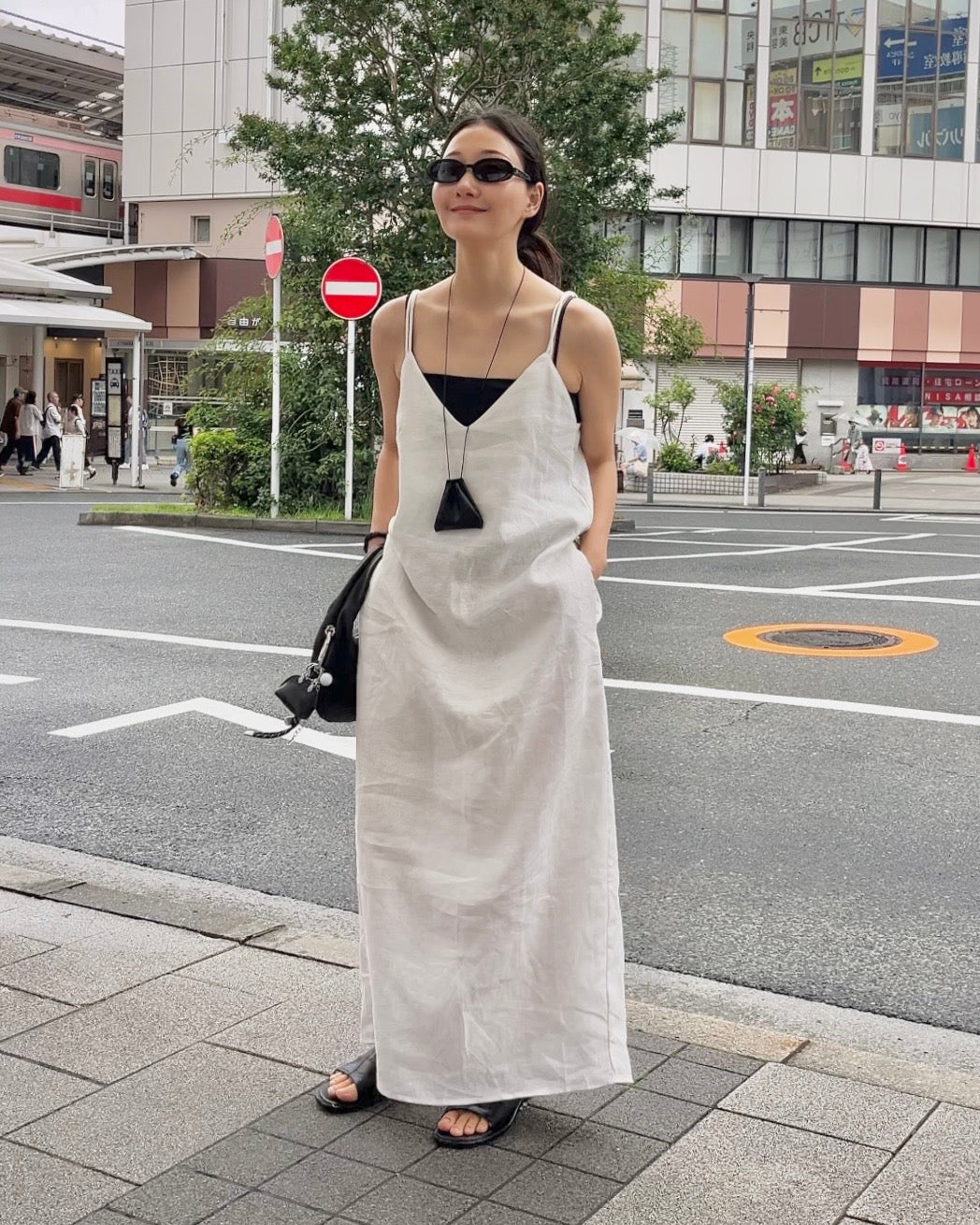 [7/2new]linen loop onepiece white