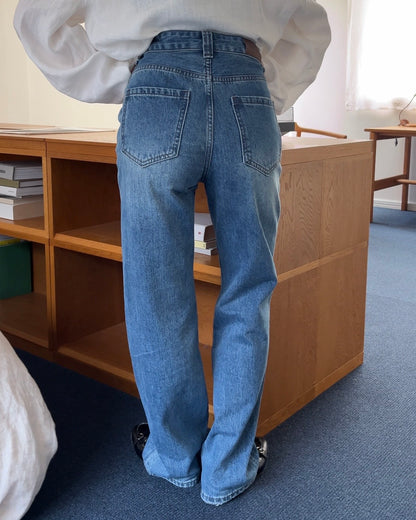 [4/23new]Cotton Blend Straight Denim