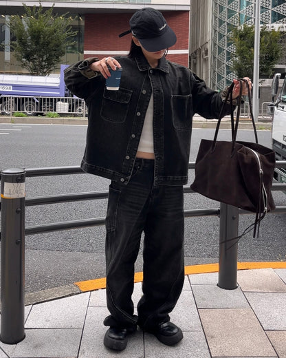 [10/30 new]Washed Denim set  black 11月下旬〜12月上旬入荷分