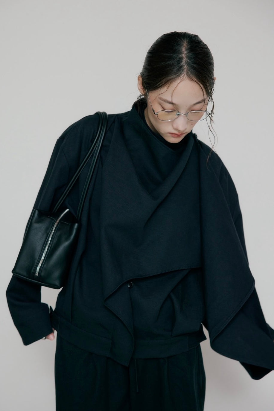 button drape jacket