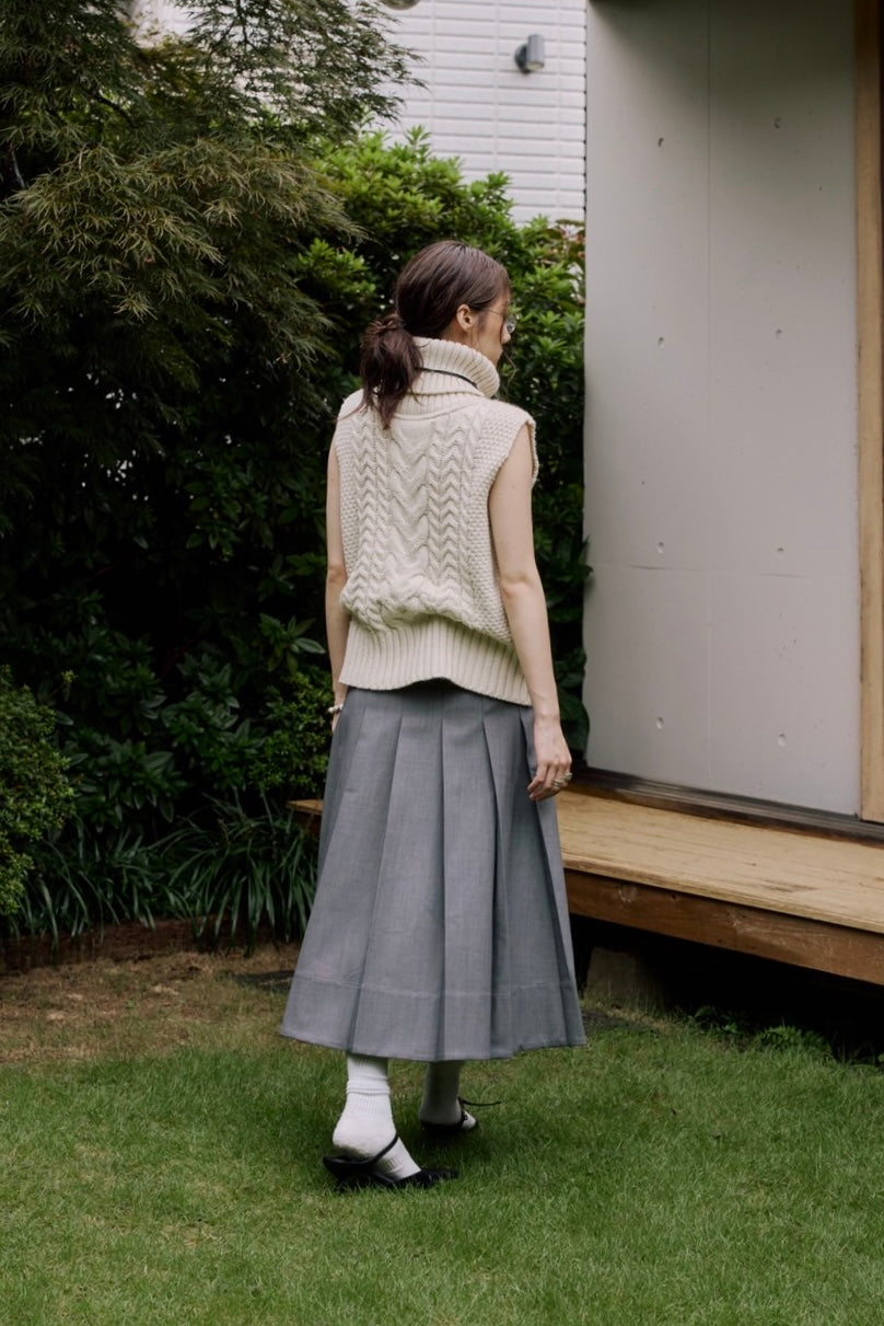 [10/22new]side belt pleats skirt GR