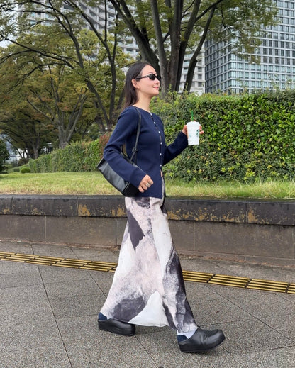 [9/24new] ink wash skirt BK 10月初旬〜中旬入荷