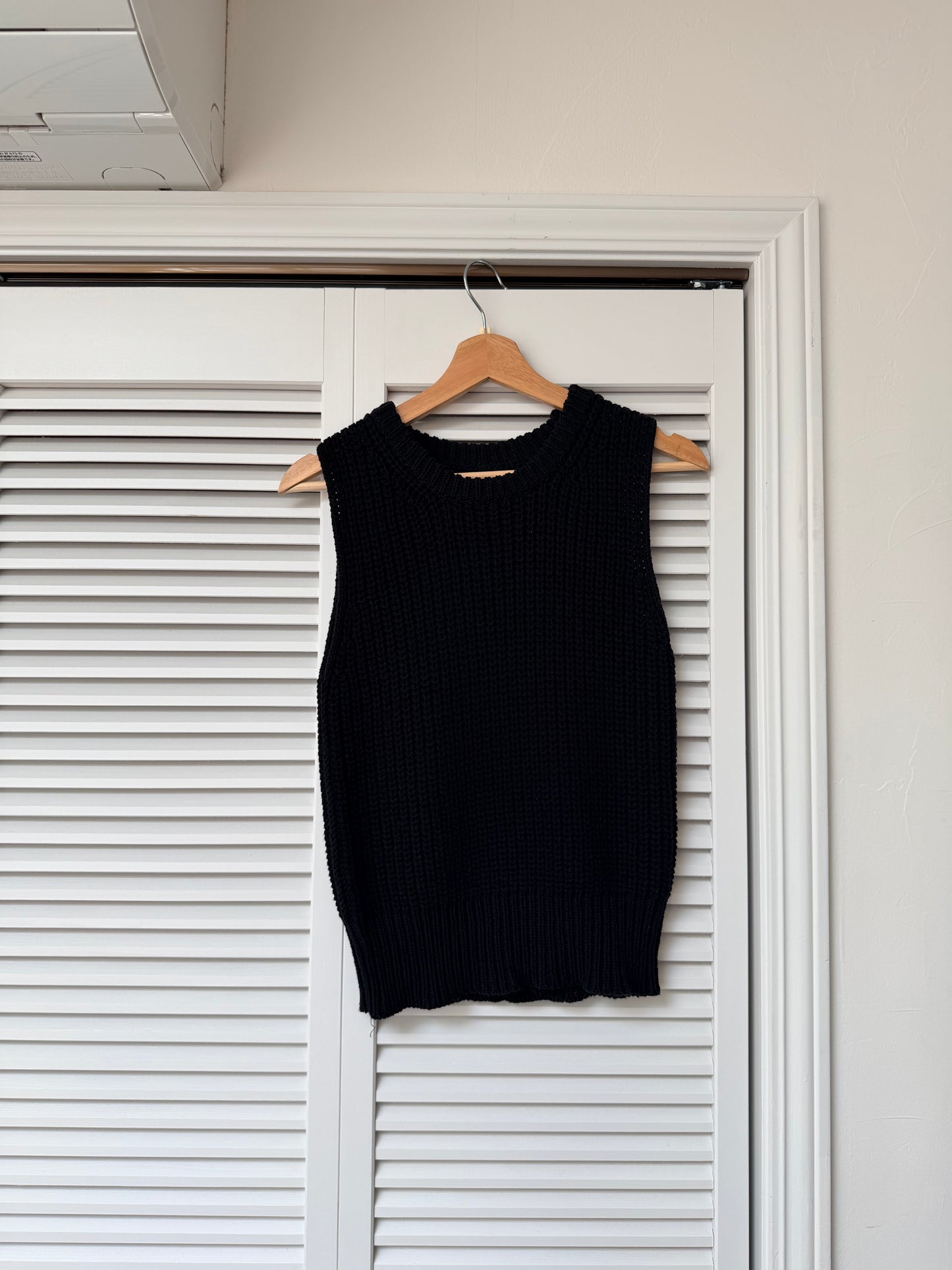 [5/7new]Raw Linen Knit Top Tank black 5月下旬入荷分