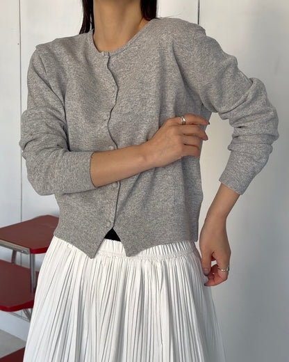 Linen Soft Compact Cardigan GRAY