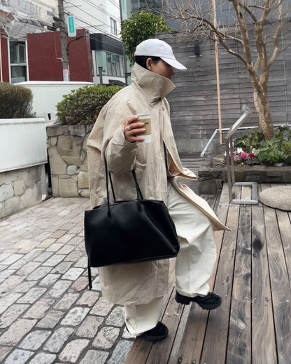 Cotton Nylon Soft Drape Coat