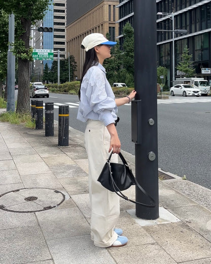 Curve Leather 2way handle bag