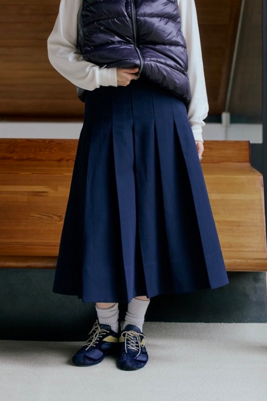 [10/22new] side belt pleats skirt NV