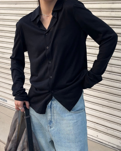 [9/4new]Airy Light Shirt black