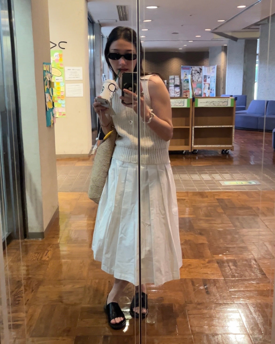 [5/7new]Cotton Full Line Pleated Skirt