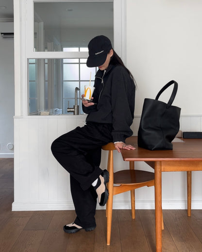 [12/18 new] Warmth Wide Cotton Pants Black