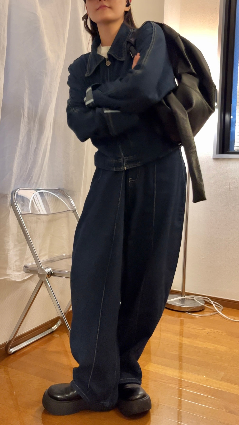 2way croissant shoulder bag black