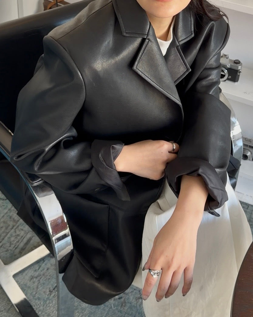 [2/12new] Urban Leather-Like Jacket