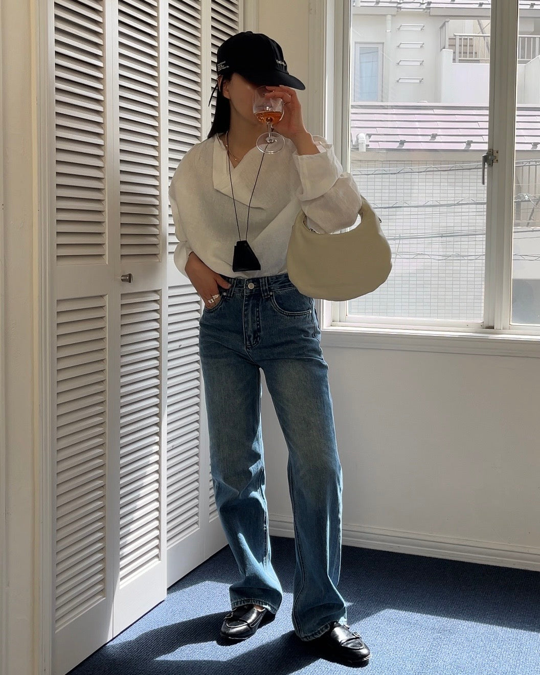 [4/23new]Cotton Blend Straight Denim
