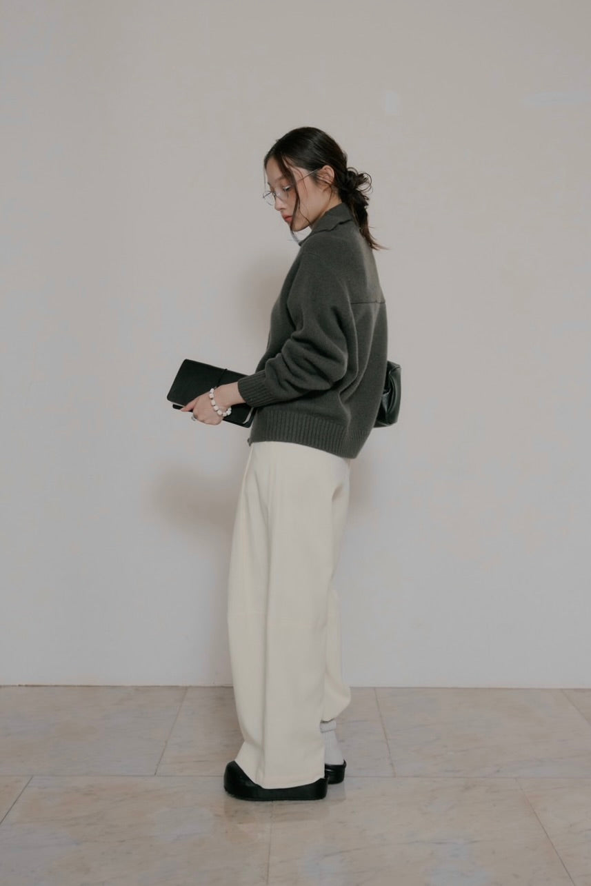 [10/8new]volume neck knit cardigan BR 11月上旬～中旬入荷分