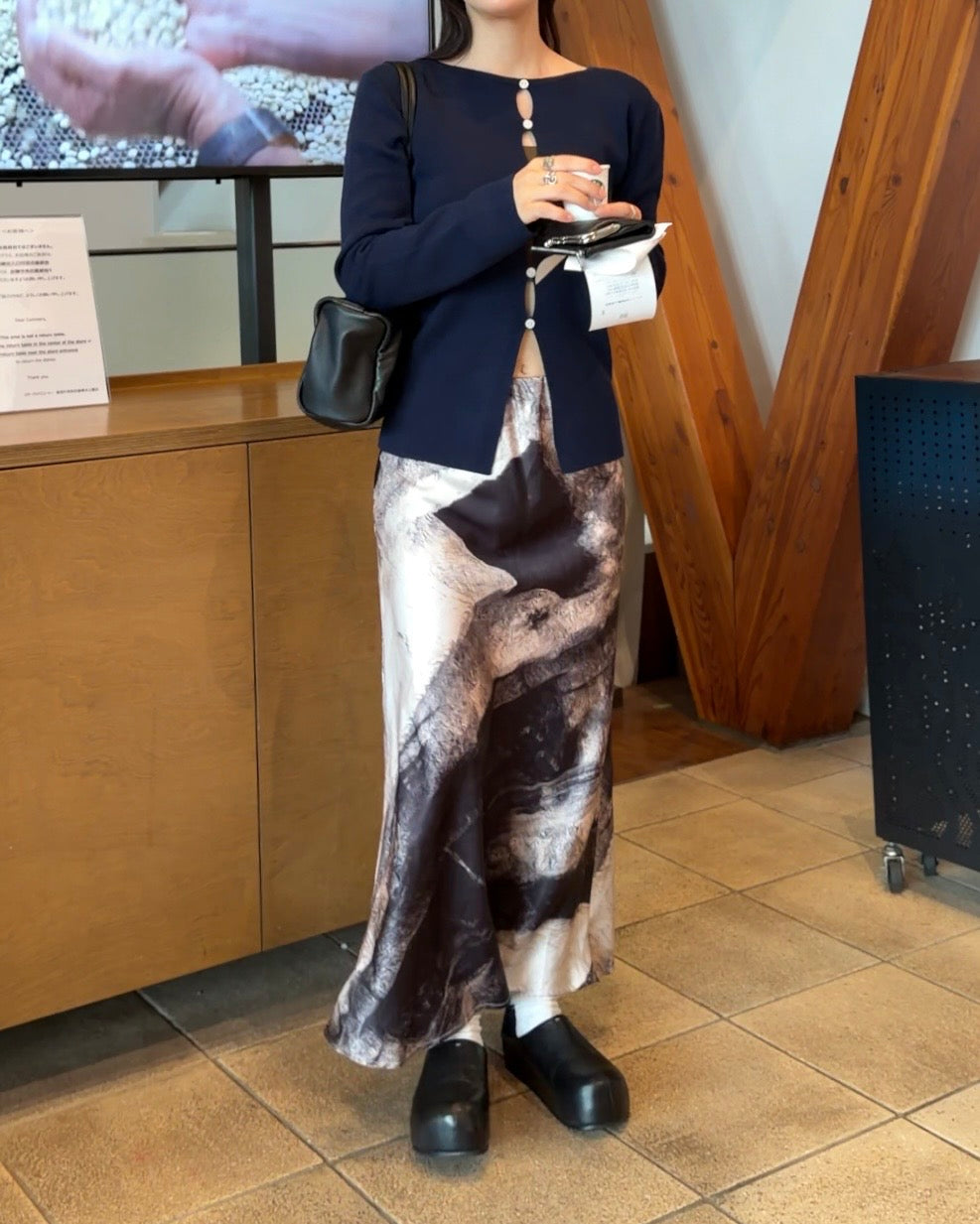[9/24new] ink wash skirt BK 10月初旬〜中旬入荷