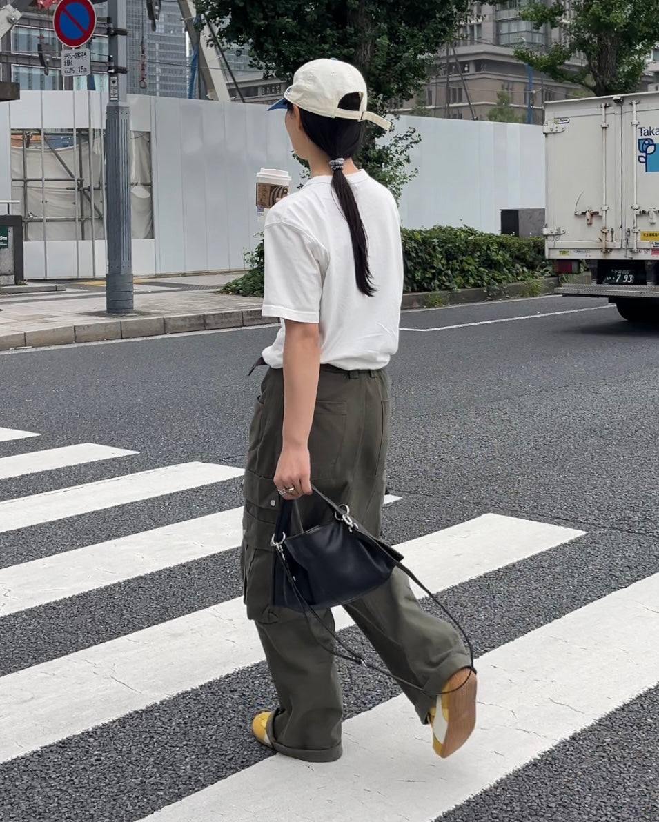 Curve Leather 2way handle bag