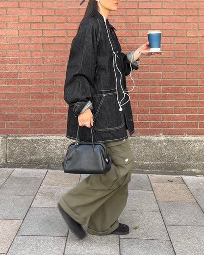 [9/14restock][予約]minimal Leather 2way Bag black 9月下旬～10月初旬入荷