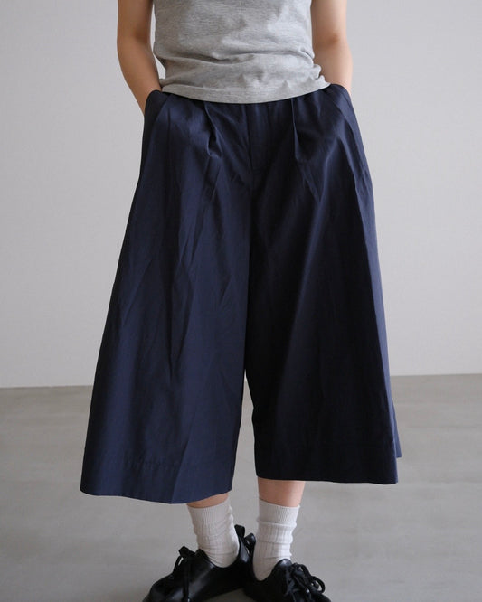 [7/16new]glossy wide pants navy