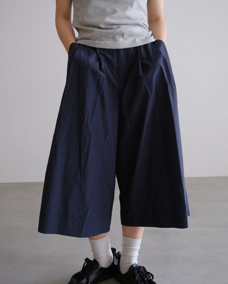[7/16new]glossy wide pants navy