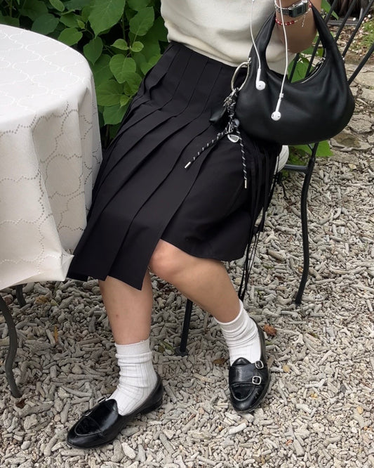 [6/11new]Cotton Pleated Wrap Skirt
