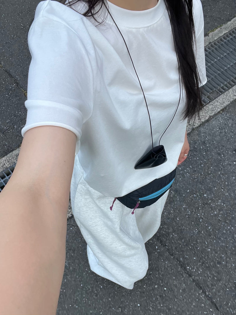 Cutoff Linen Tee  white
