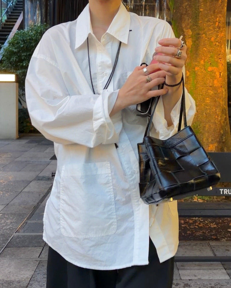 [9/17new] grid leather bag 10月中旬～下旬入荷