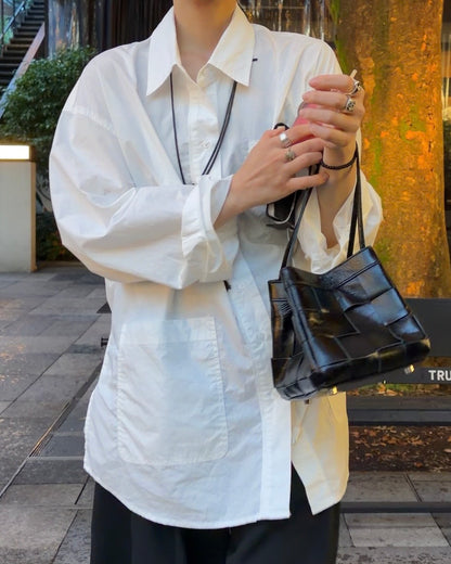 [9/17new] grid leather bag 10月中旬～下旬入荷