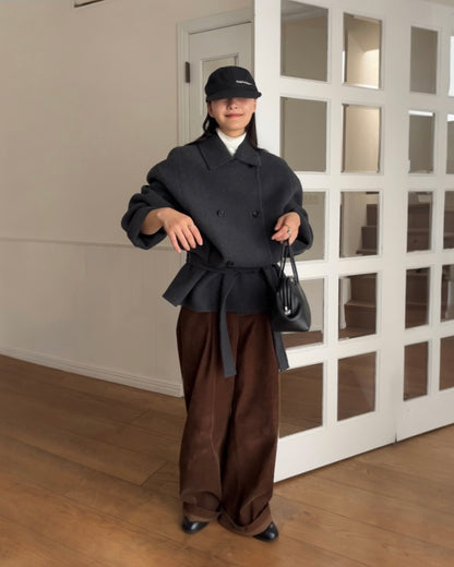 [11/27new] Drape Wool P-Coat gray 12月下旬～1月初旬入荷