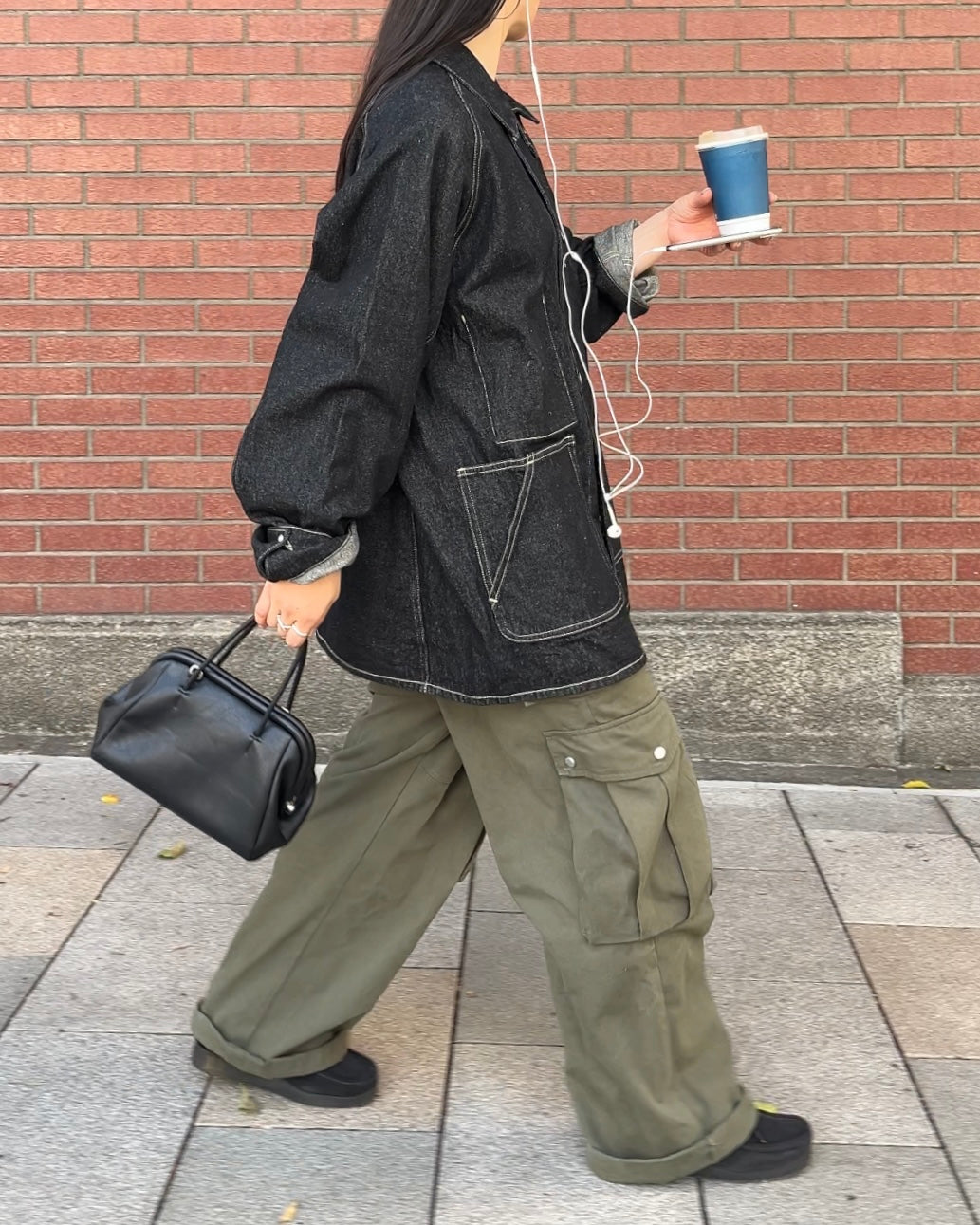 [9/14restock][予約]minimal Leather 2way Bag black 9月下旬～10月初旬入荷