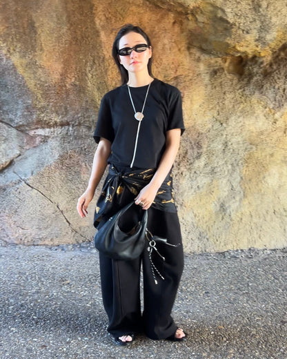 [5/21new]Curved Wide Sweat Pants black 6月上旬〜中旬入荷