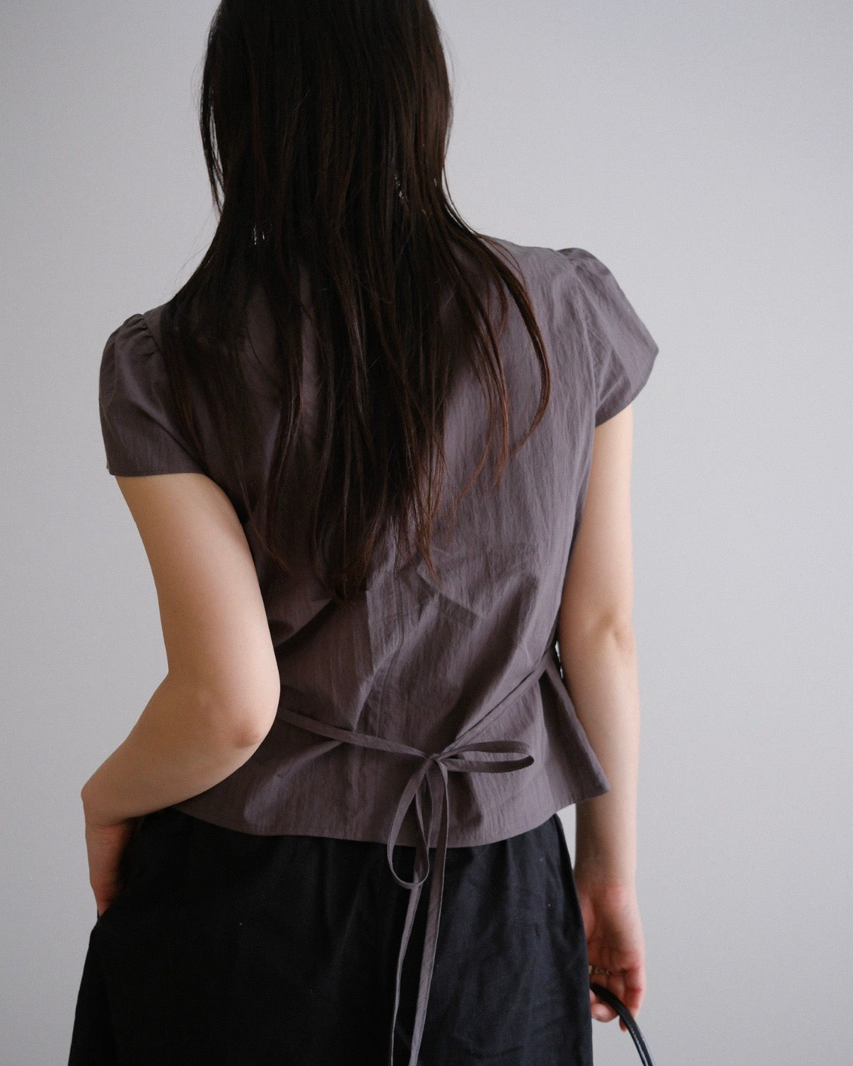 [9/17new]Gather Front Blouse gray