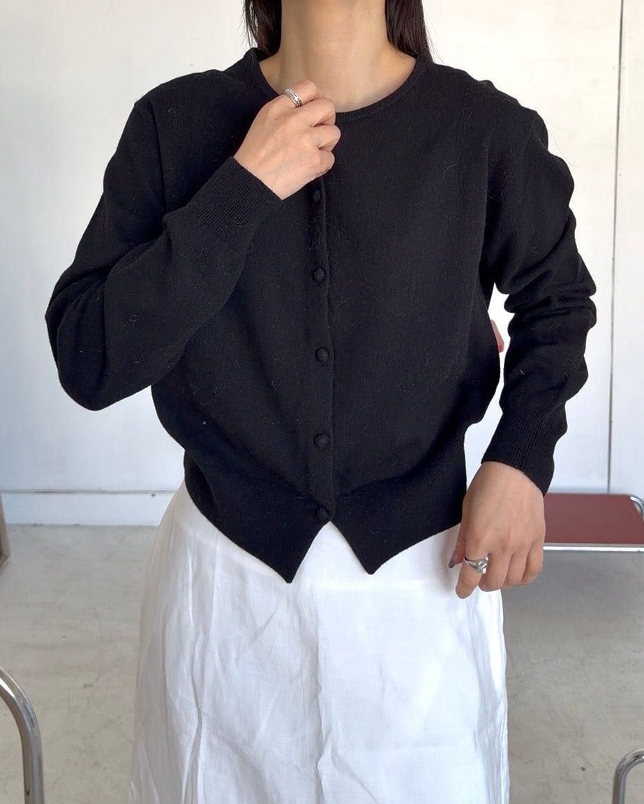 Linen Soft Compact Cardigan BLACK
